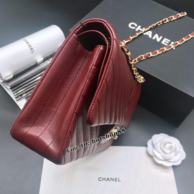 CHANEL女包 CF最新升級版 進口小羊皮 香奈兒單肩包 大V格 Chanel斜挎女包 djc1100